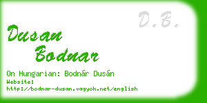dusan bodnar business card